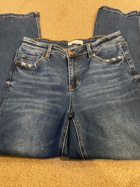 Flying Monkey Distressed Dark Wash Straight Leg Jeans - size 29